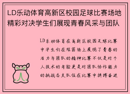 LD乐动体育高新区校园足球比赛场地精彩对决学生们展现青春风采与团队精神